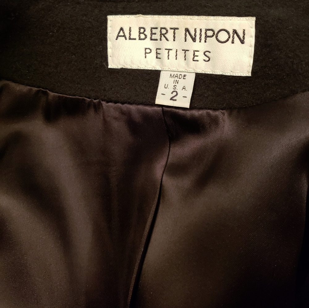 Albert Nipon Neiman Marcus Black Coat S - image 4